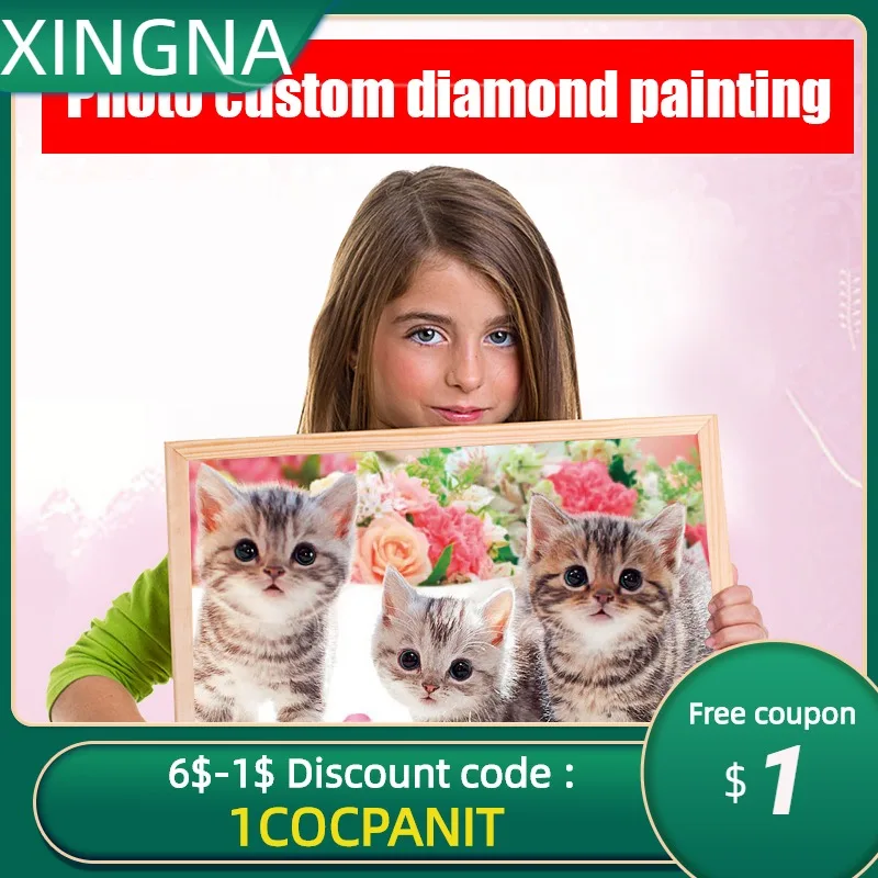 

5DCANVAS DIY PHOTO CUSTOM Diamond Painting Kits Picture of Rhinestones Diamond Embroidery Beadwork 5D Cross Stitch 3D Home Decor