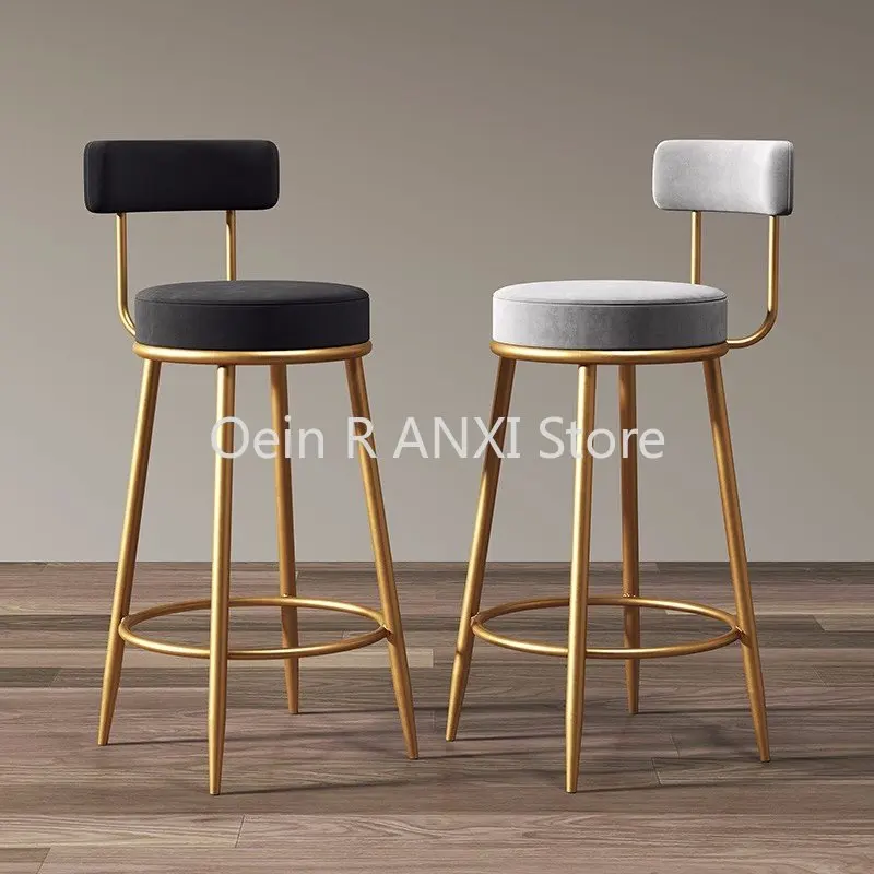 Скандинавские высокие стулья для столовой и бара, офисные бархатные роскошные современные стулья для ресторана, золотые стулья для бара, железная дизайнерская мебель Sgabelli Da, мебель для бара WK