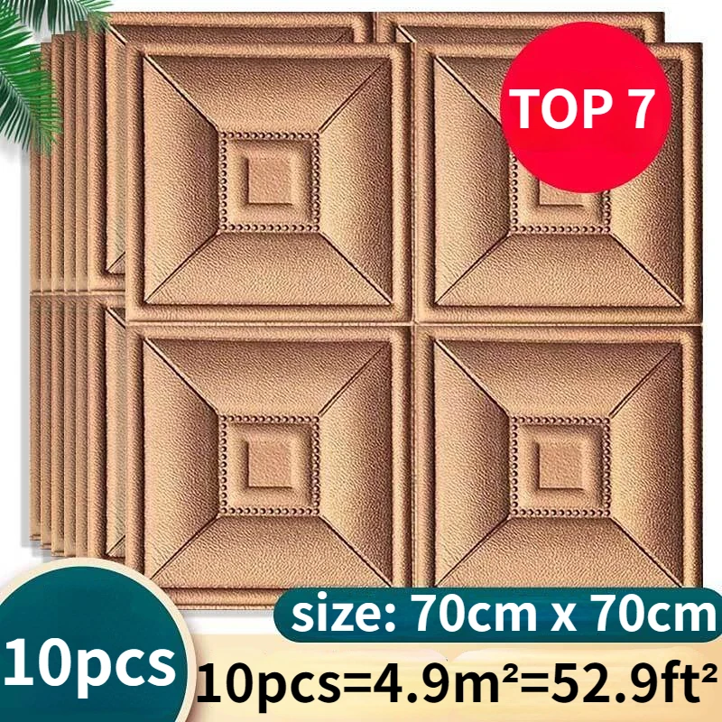 

10pcs Self-adhesive Waterproof Anti-bump Headboard Wall Stickers Ceiling Background Decoration Stickers for Bedroom Living Room