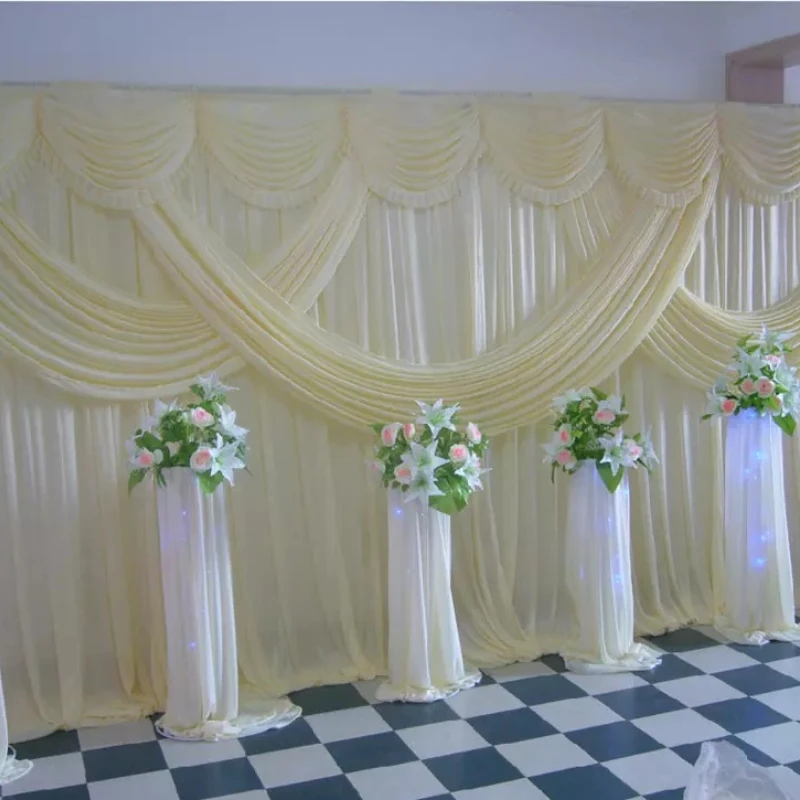

Party Wedding Background Decoration Curtain Drape Panel Photo Booth Stage Background with Swag