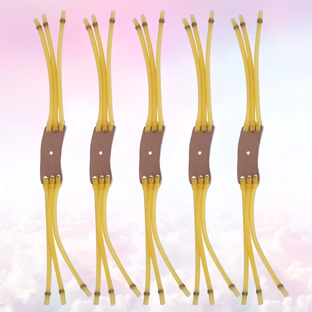 

5 шт., эластичные резинки для рогатки, сменные резиновые ленты для рогатки с блестящей резиновой латексной трубкой (кофейно-желтый)