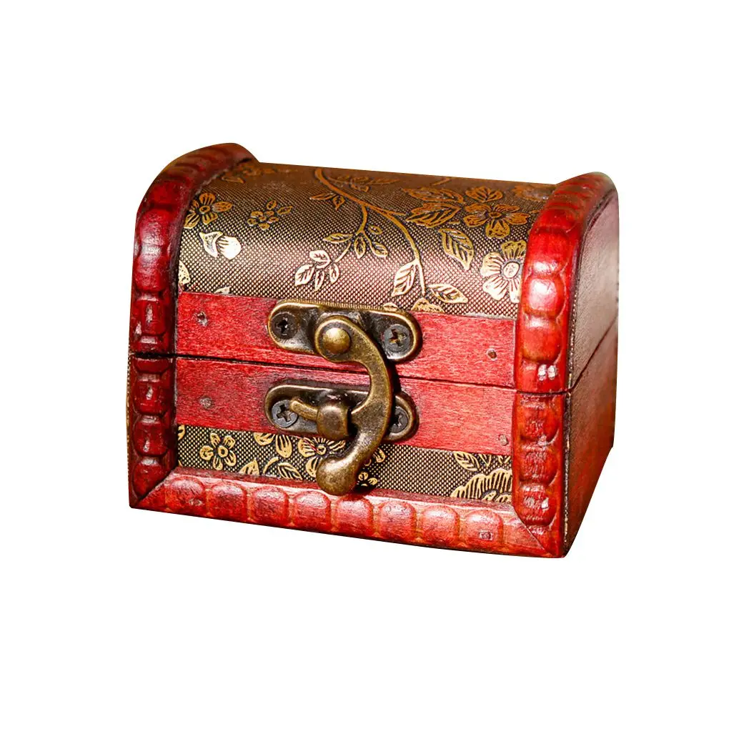 

Wooden Box Vintage Style Jewelry Pearl Necklace Bracelet Gift Small Box Storage Organizer Handmade Box Gift Storage Random Color