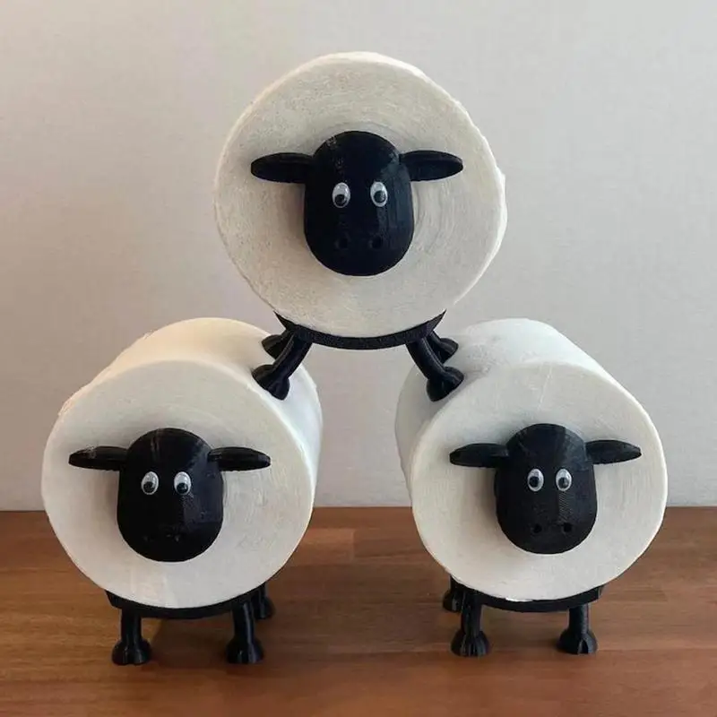 

Cartoon Sheep Ornaments Roll Paper Holder Paper Towel Holder Kitchen Bathroom Home Decoration Tissue Paper Roll Storage Rack
