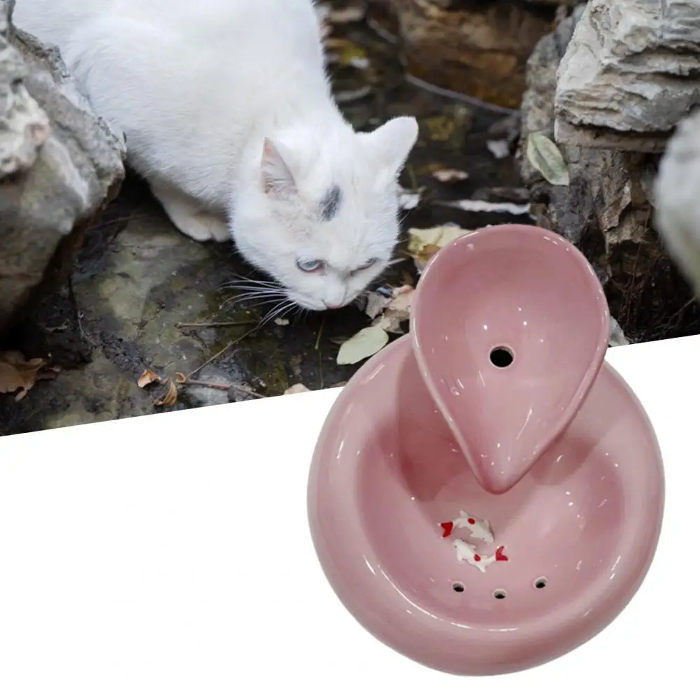 

Питьевой фонтан для кошек, автоматический бесшумный Керамический Диспенсер воды для домашних питомцев, миска для питья большой емкости