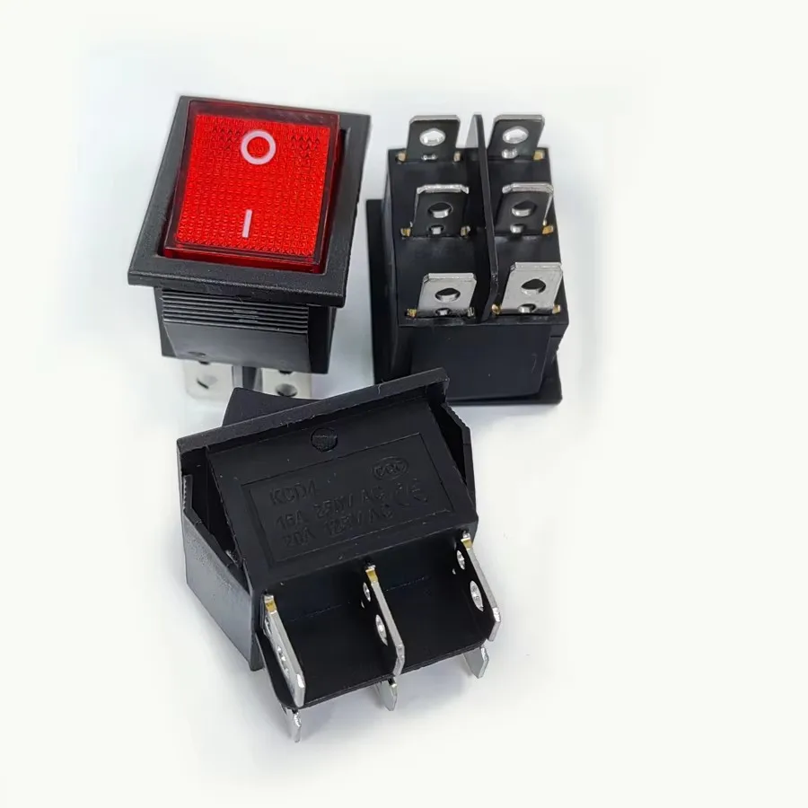 

10 шт./лот KCD4 Перекидной лодочный переключатель 6Pin/6P 2-позиционный ВКЛ-ВЫКЛ 16A/250VAC Желтый/зеленый/Красный/черный