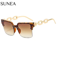 semi rimless sunglasses fashion women sunglass square sun glasses hollow out frame retro hip pop uv400 shades eyewear