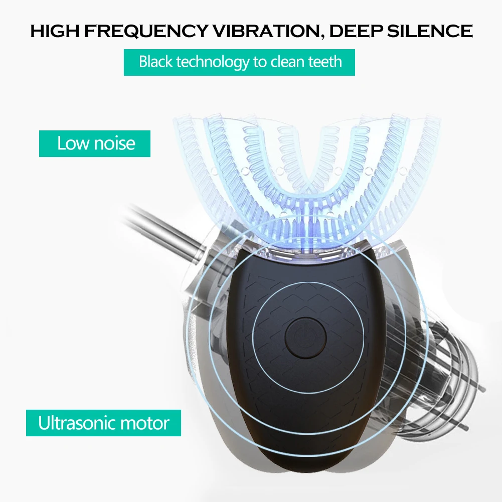 

Charging Tooth Whitening Blue Light 360 Degrees Intelligent Automatic Sonic Electric Toothbrush U Type 4 Modes Tooth Brush