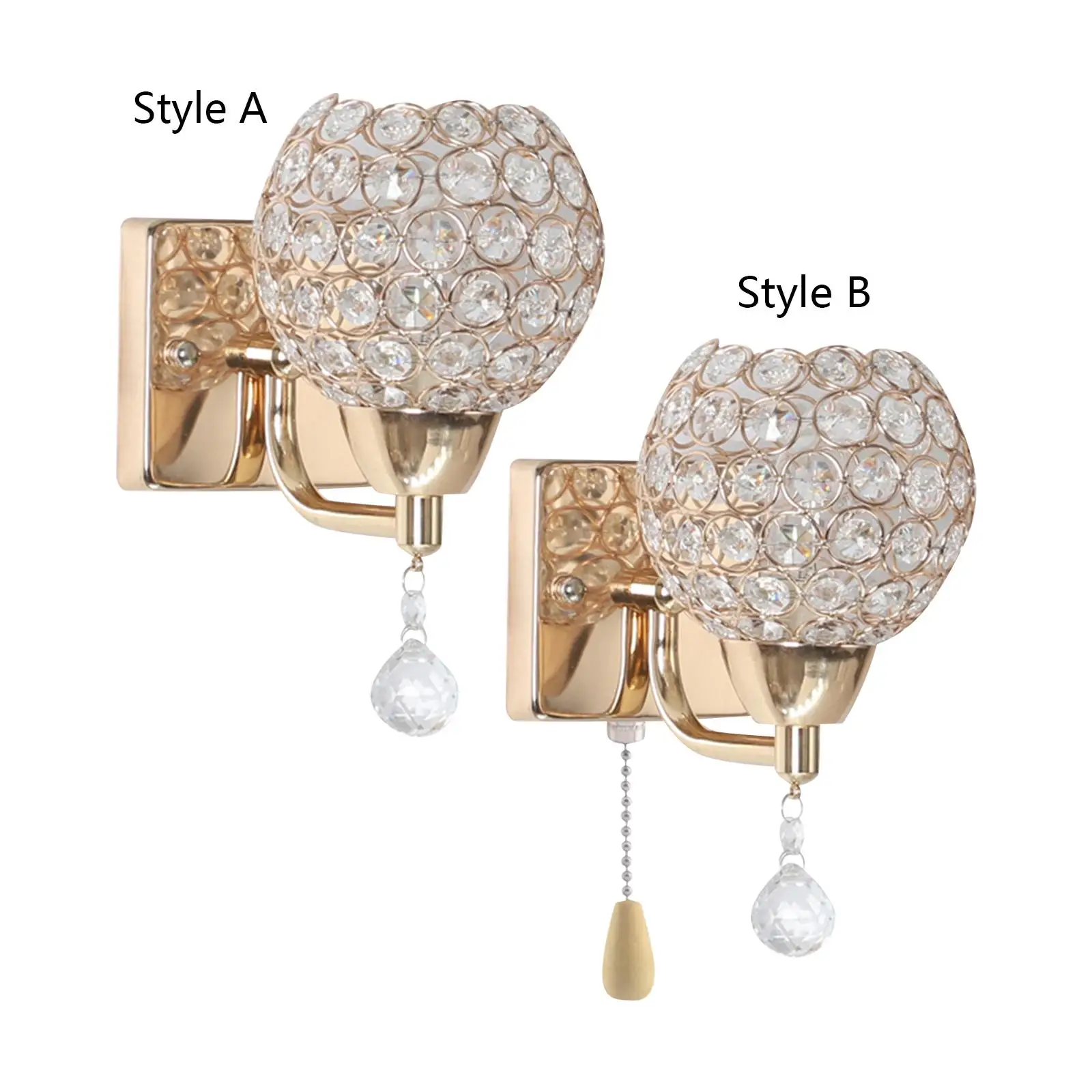 

Modern Crystal Sconce Lighting Stairs Bedrooms Bedside Loft Balcony Wall Mounted Lamp Bathroom Decoration