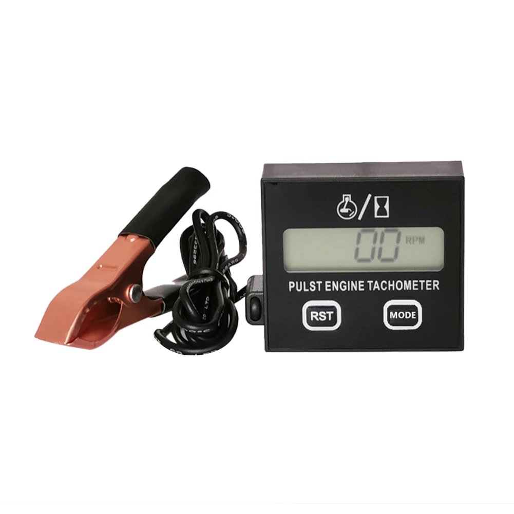 

Digital Gasoline Engine Tachometer Resettable Inductive Contact Tachometer Battery Operated for Chain Saw Engine Lawnmower