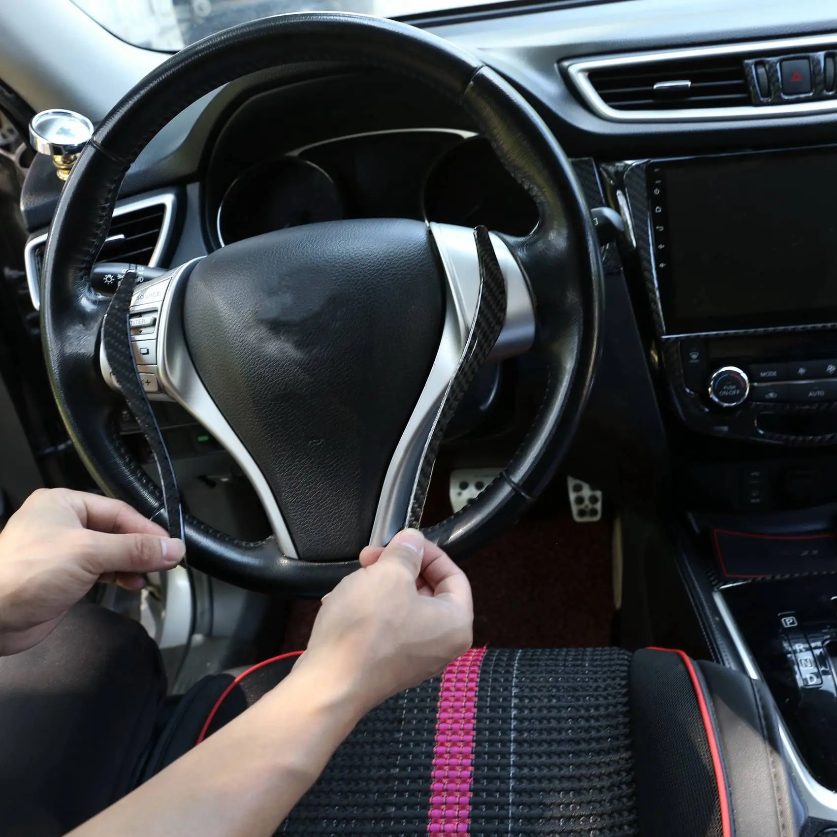 Отделка на руль из АБС-пластика для Nissan X-Trail 2014-2018 | Интерьерные наклейки