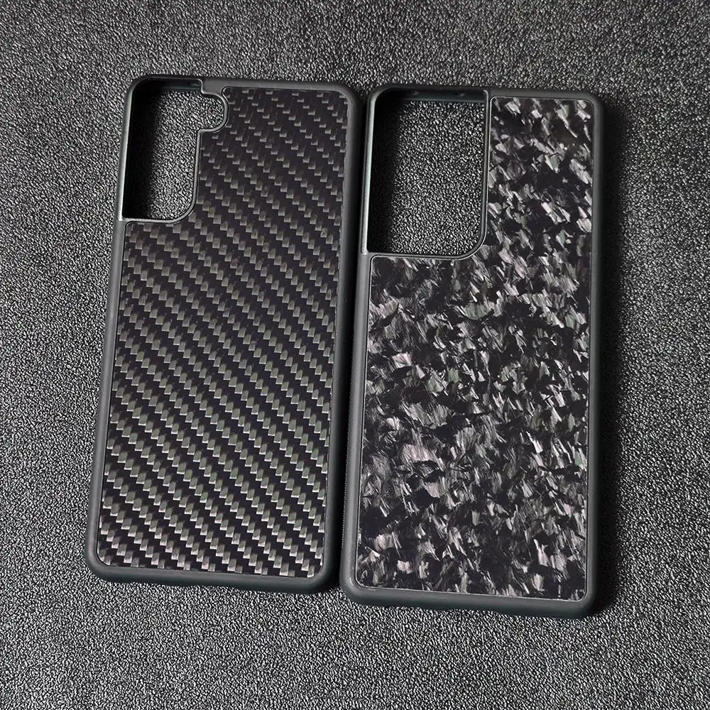 

Gloss Carbon & Forged Carbon Fiber TPU edge Phone Case for Samsung Galaxy S21 Ultra Anti-fall S21 Plus S21+ Shell