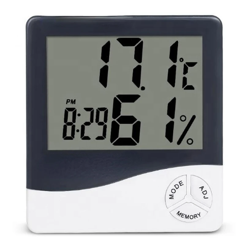 

Indoor Room LCD Electronic Temperature Humidity Meter Digital Thermometer Hygrometer Weather Station Alarm Clock