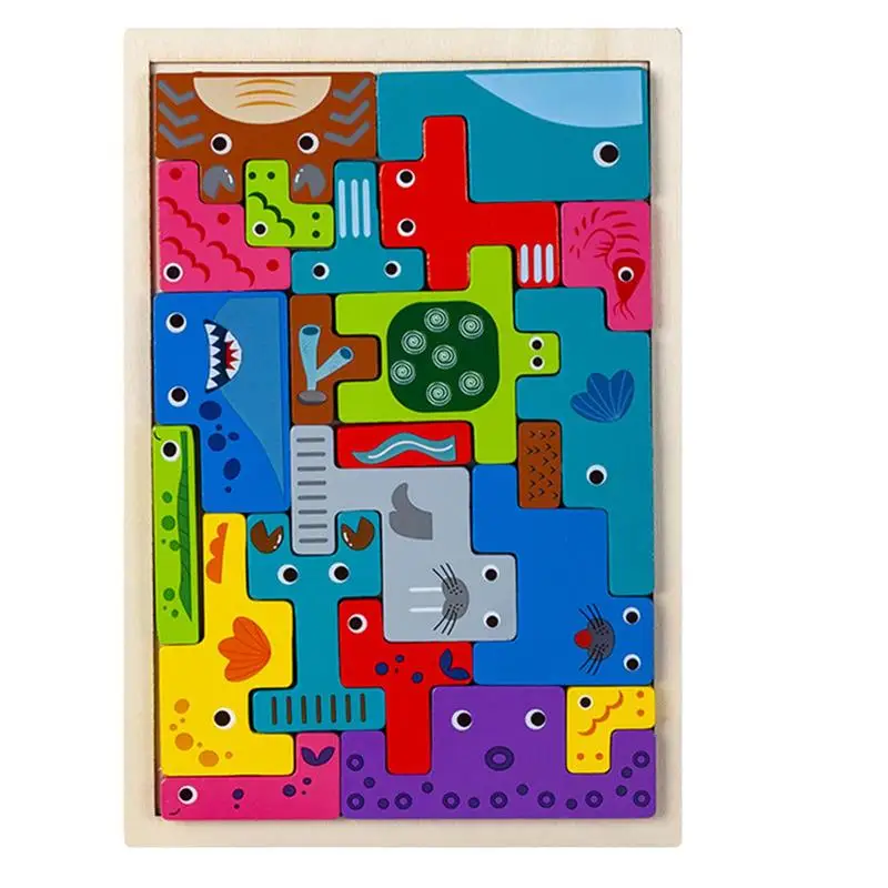 

Детский деревянный пазл-конструктор «животные»