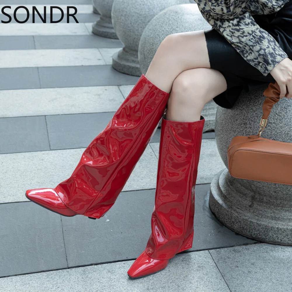 

Женские сапоги до бедра, с острым носком, на высоком каблуке