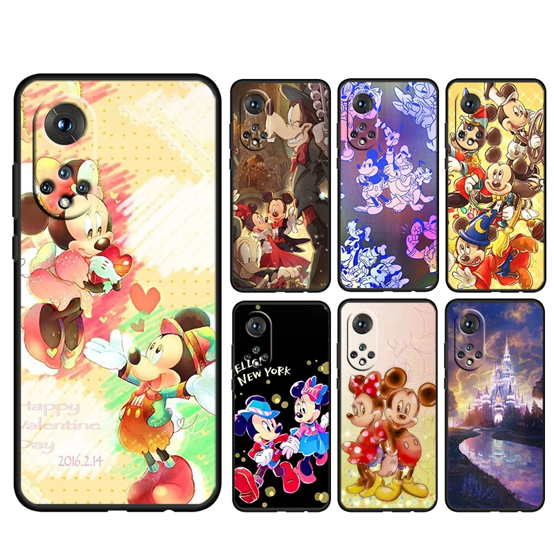 

Disney Mickey Minnie Cute For Honor 80 70 60 50 X30 9C 9X 9A 8X MAX Pro Plus Lite SE Soft Silicone Black Phone Case