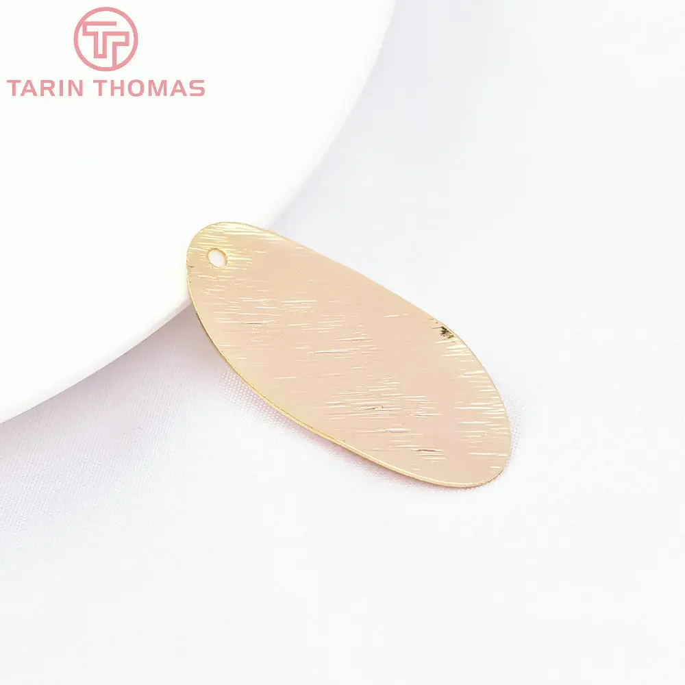 (7278) 12 шт. 15 5x29 5 мм 24 К позолоченная латунь овальная волна проволока рисунок