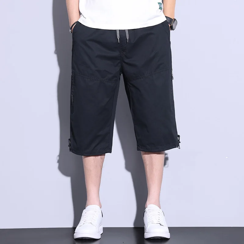 

Cropped Trousers for Men Spring and Summer New Thin Cotton Loose Pants Outer Wear Casual Shorts Men's Pants