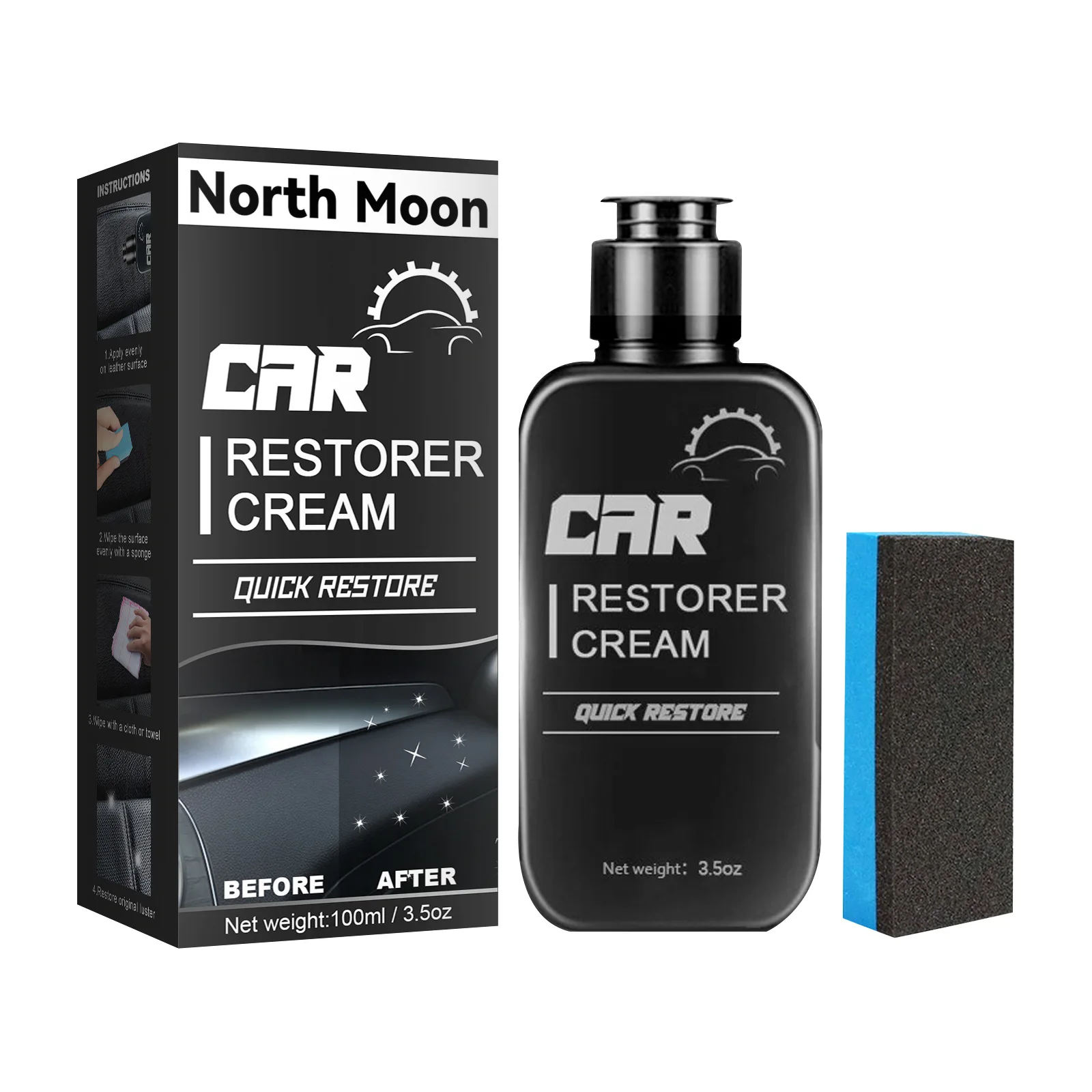 

Car Interior Maintenance Plastic Parts Refurbishment Car Maintenance Dashboard Refurbishment Agent with Sponge Free Shipping