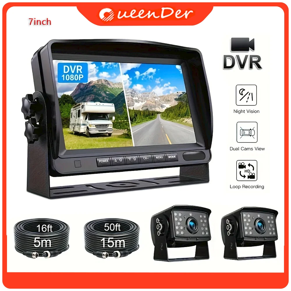 7-дюймовый разделенный монитор двойная резервная камера заднего вида