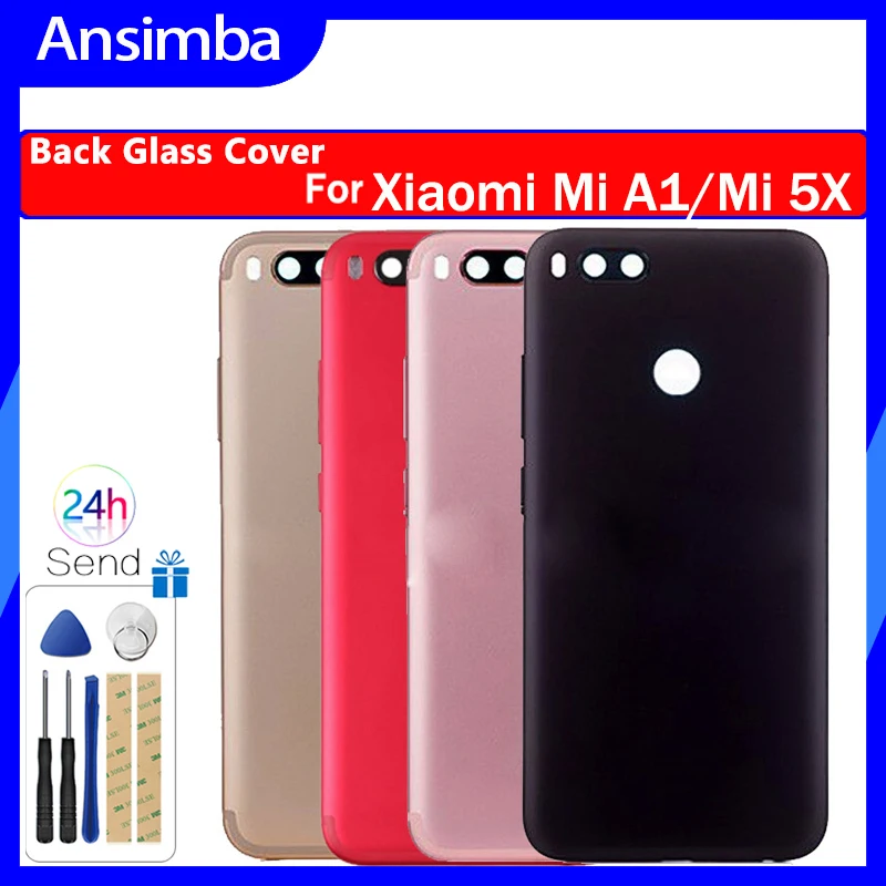

Ansimba For Xiaomi Mi A1/Mi 5X Back Housing Cover Part With Adhesive Sticker For Xiaomi Mi 5X A1 Replacement Back Glass Cover