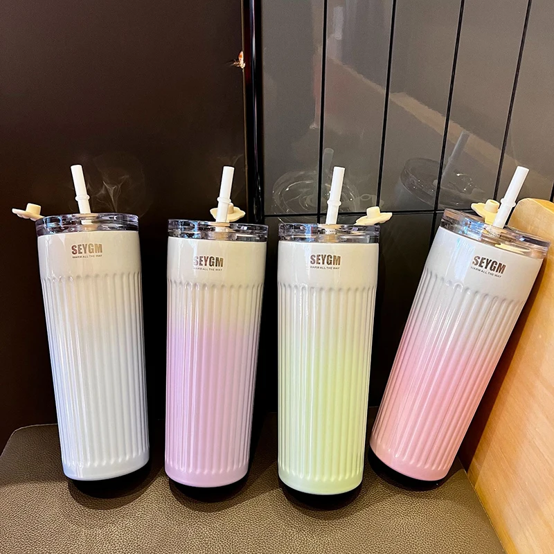 Новый модный градиентный цветной термос из нержавеющей стали 304 портативная