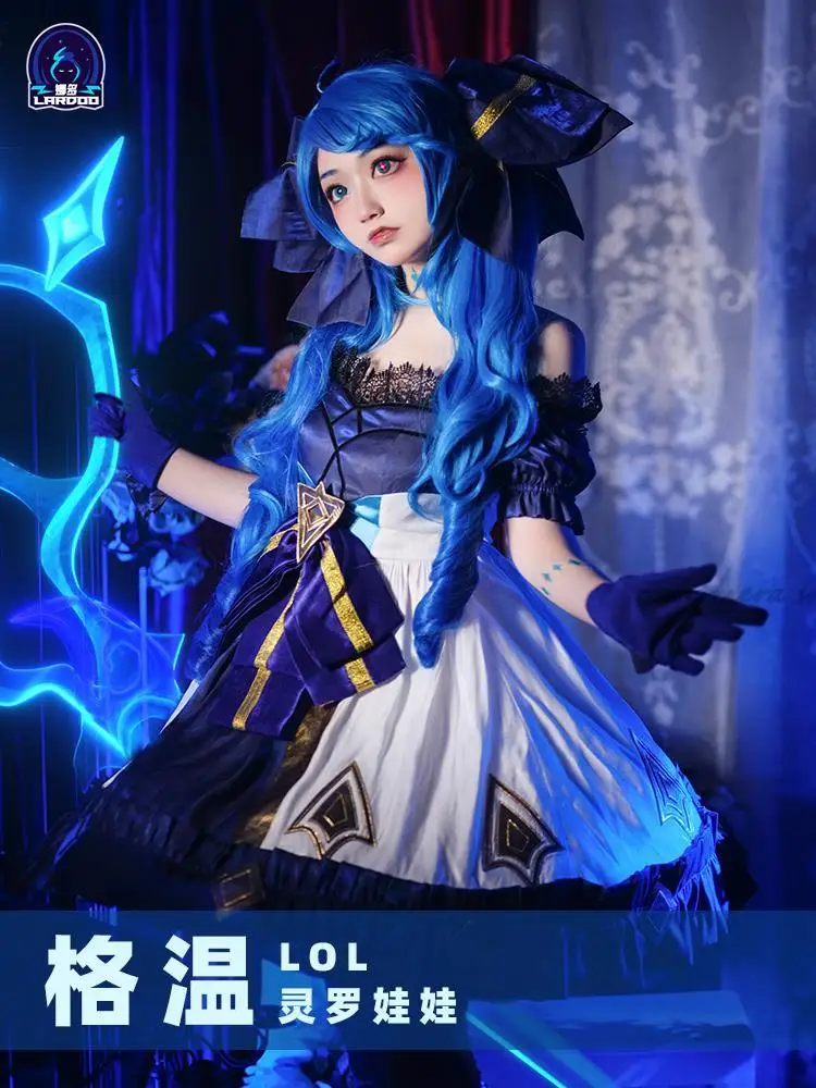 

Game LOL Gwen Cosplay League of Legends Costume Gwen Dress Shoes Full Set Custom Made Lolita dress girls Halloween Comic Makeup