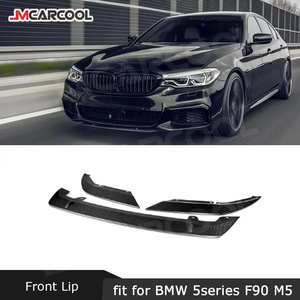

Передний бампер, спойлер для BMW 5 серии F90 M5 конкурс 2020 + FRP, передняя губа 3 шт./компл., сухое углеродное волокно