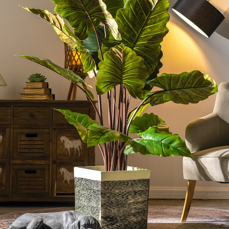 Купи Silent Wind Simulation Plant Bonsai Indoor Living Room Bionic Green Plant Large Fake Trees Sweet Potato Bonsai Decoration за 8,799 рублей в магазине AliExpress