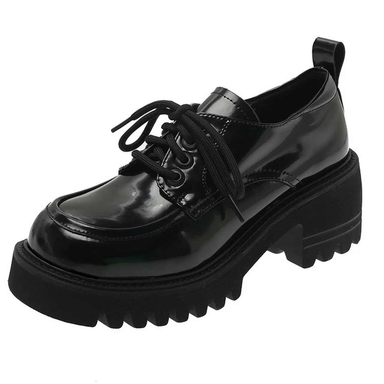 

Women's single shoes platform small leather shoes autumn retro British style shoes casual thick heels 2022 new Zapatillas Mujer