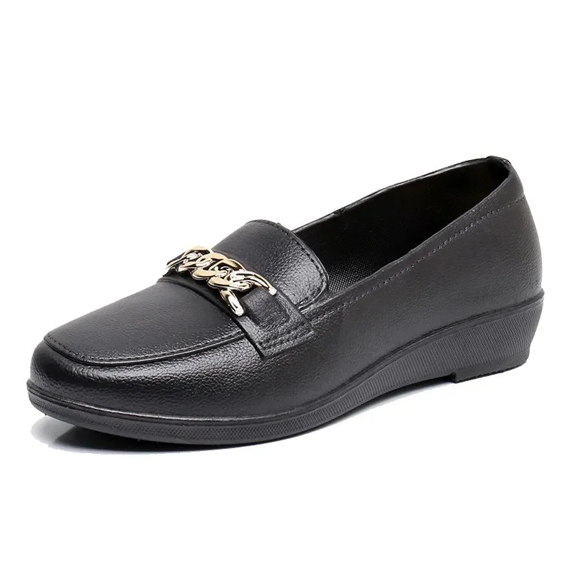 sapatos femininas women casual round toe street anti skid shoes lady leisure black comfort hotel work flats red loafers fa42