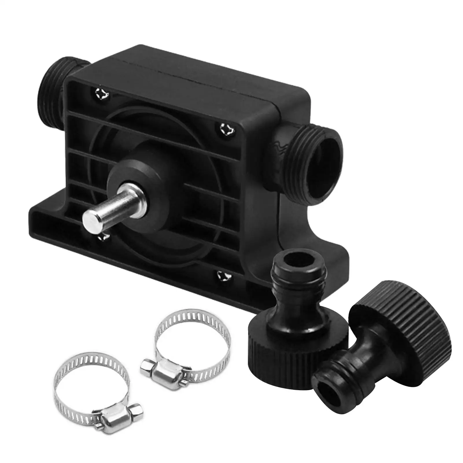 

Насос ручной для электродрели, самовсасывающий с садовым шлангом и крепежами, с электродрелью, для дома и улицы