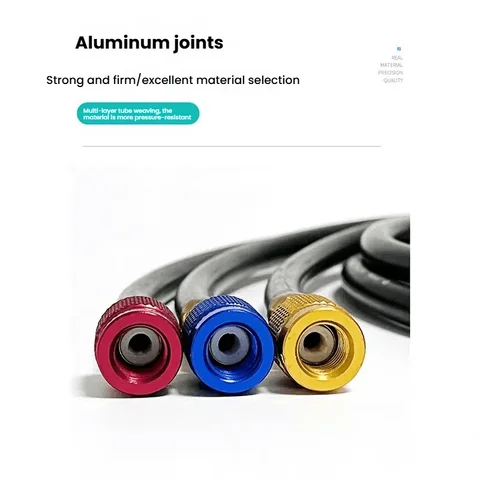 1M1.2M1.8M трехкомплект черной противовзрывной трубки хладагента для R12, R22, R134A, 404,502, комплект для зарядки автомобильного хладагента HVAC