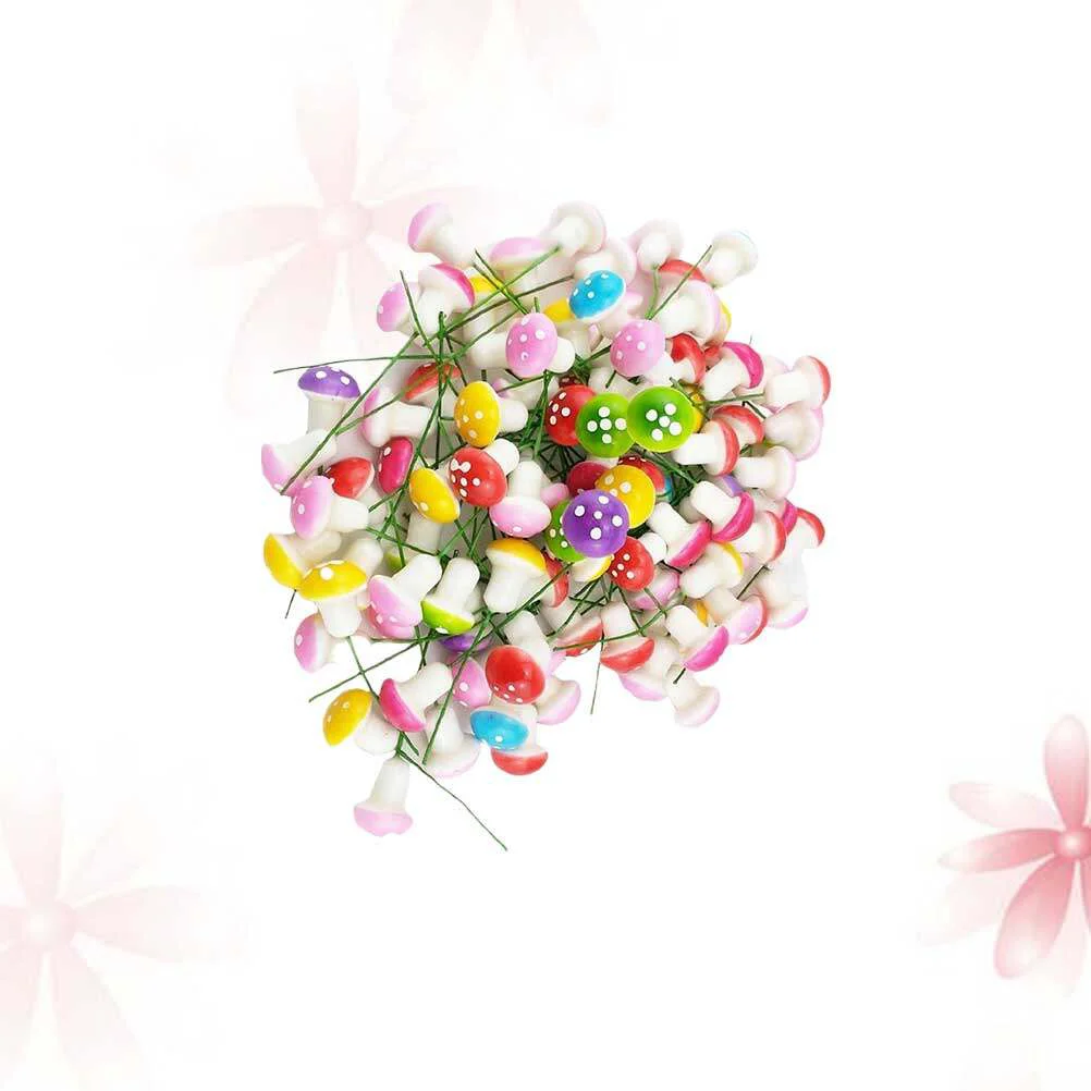 

60 Pcs Colorful Mushrooms Mini Artificial Plants Outdoor Flower Planters Sculpture