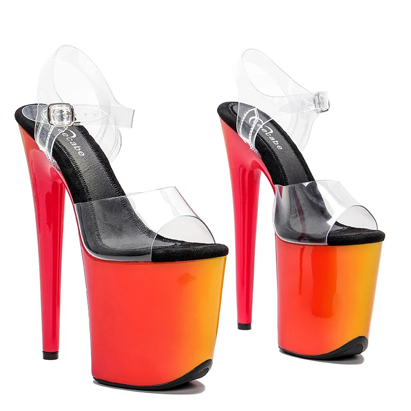 Leecabe 20cm/ 8inches PVC upper  colourful platform  high heel sandals  pole dance shoes