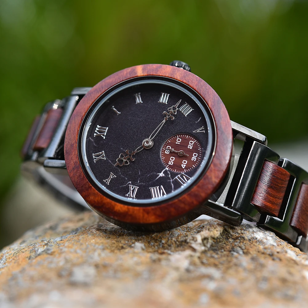 Женские наручные часы BOBO BIRD с деревянным ремешком женские японским кварцевым