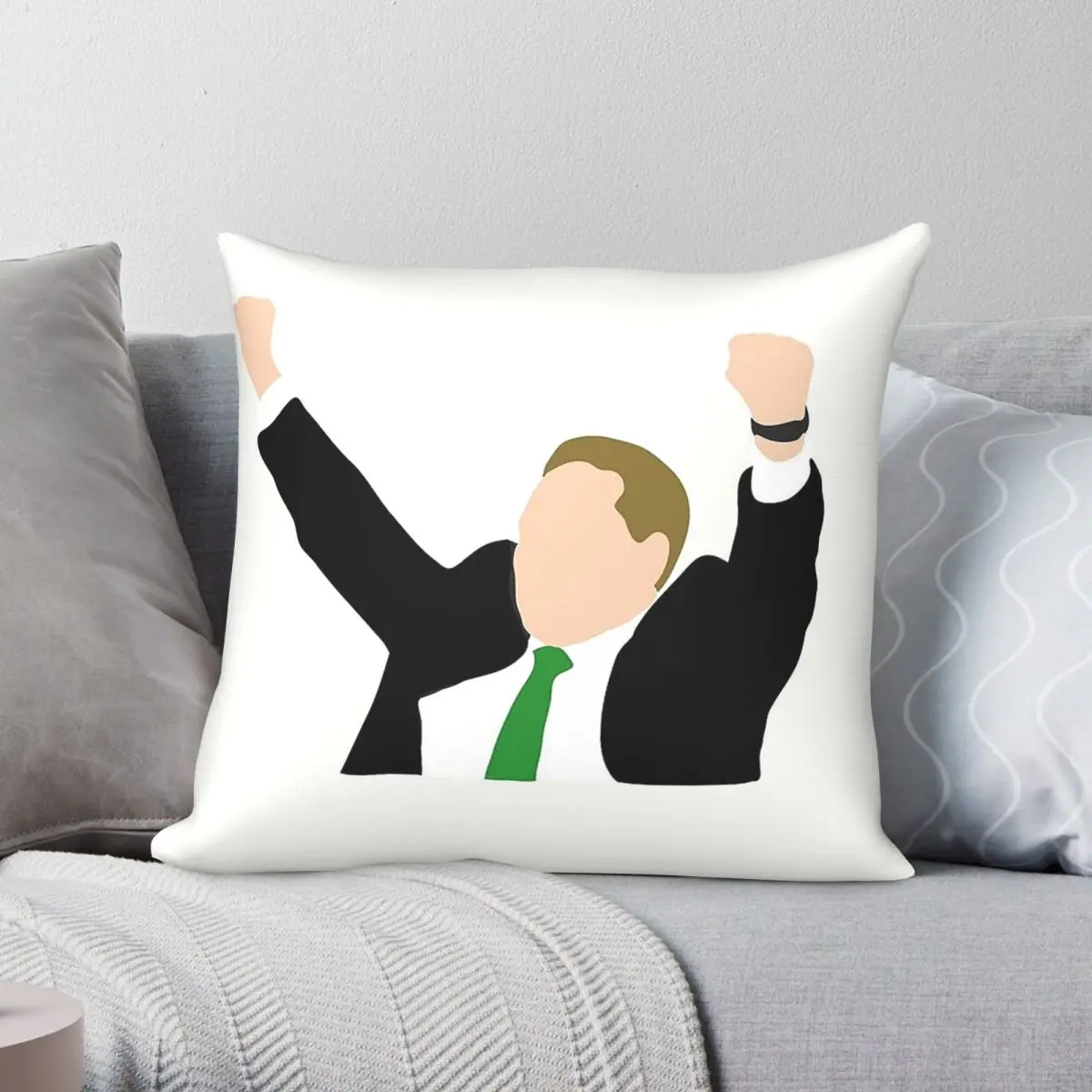 Фото Квадратная наволочка Tom Izzo Celebrating Win из полиэстера, льна и бархата с узором, на молнии, декоративная наволочка для дома, чехол для подушки №1