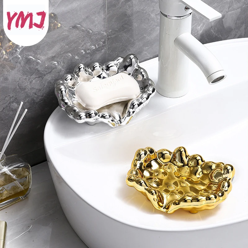 

Легкие роскошные аксессуары для ванной комнаты, подносы на присоске, мыльница со сливной водой, контейнер для мыла в ванной комнате