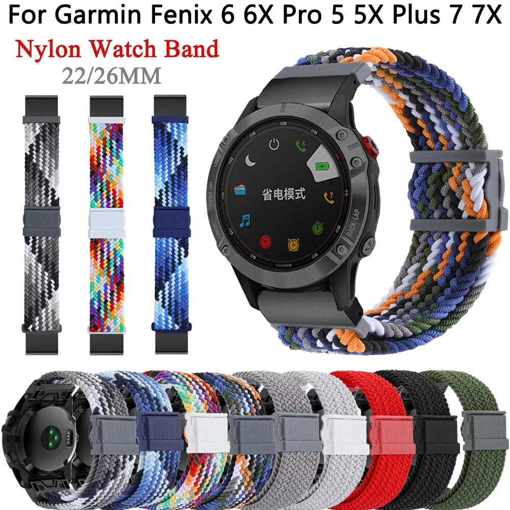 

Ремешок нейлоновый магнитный для смарт-часов Garmin Fenix 6X 6 Pro 5X 5 Plus 7X 7 3 3HR 22 26 мм