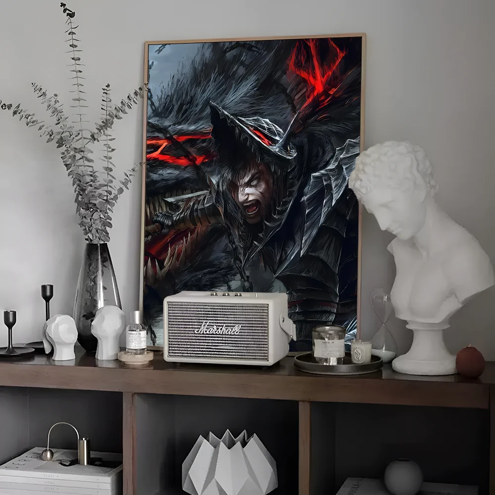 Берсерк японский самоклеящийся художественный постер HD качество настенное