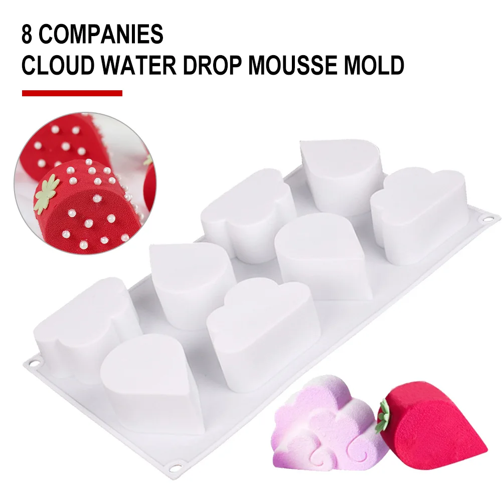 

Cloud Water Drop Strawberry Shape Silicone Mold DIY Resin Mould French Pastry Mousse Glaze Cake Decorating Tools Baking Tool