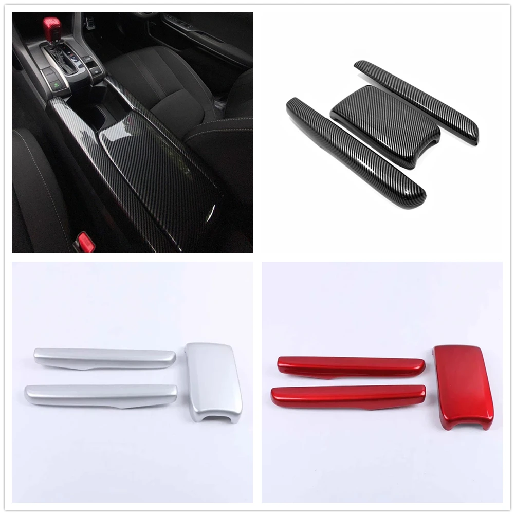 

ABS Chrome Car Central Armrest Box Protective Cover Trim Inner Decorative Sticker For Honda Civic 10th 2016 2017 2018 2019 2020