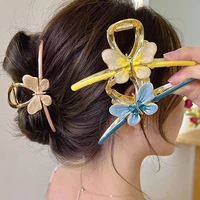 korean large hair claw vintage geometric butterfly hair barrettes crab 2022 trendy girls hair clip for women hair accessories