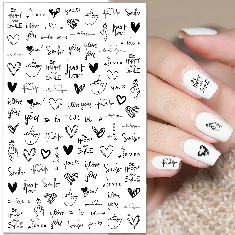 

1PC Nail Sticker Manicure Love Mood People Design Leaf Decal Design Stickers For Nail