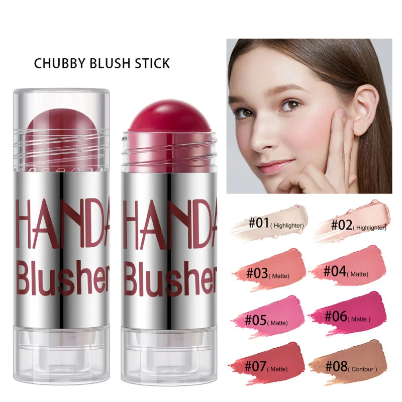 

Cheek Blusher Shimmer Blush Stick Highlighter Bronzer Contour Cream Brighten Skin Tone Ong Lasting Face Makeup Cosmetics