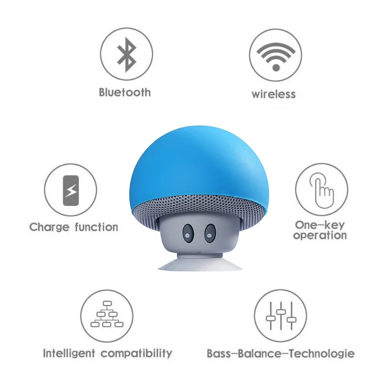 Support Wireless Bluetooth Phone, Cute Mushroom Speaker, Subwoofer, Stereo Music Player For Xiaomi / IPhone / Android Berserk enlarge