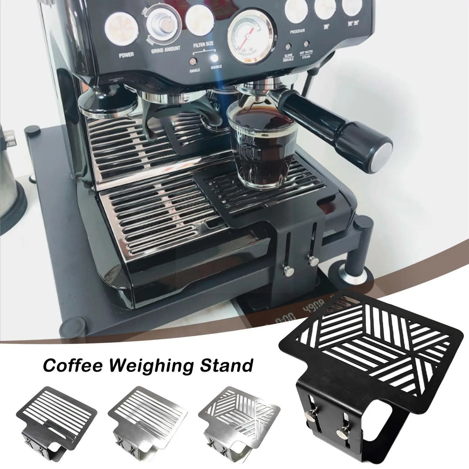 

Стальная подставка для взвешивания кофе для эспрессо, электронные весы, стойка, водонепроницаемые весы, защитный стеллаж A0U6