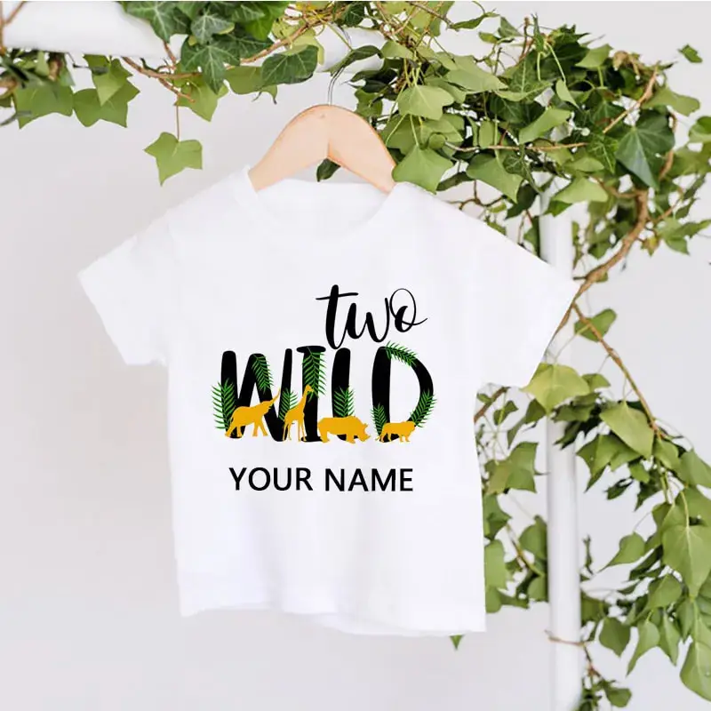 

ZYXZ Fashion New 2023 Summer Boys Animal Birthday Shirt Jungle Clothes Personalised Wild Party Birthday T-shirt Cute Animal Top