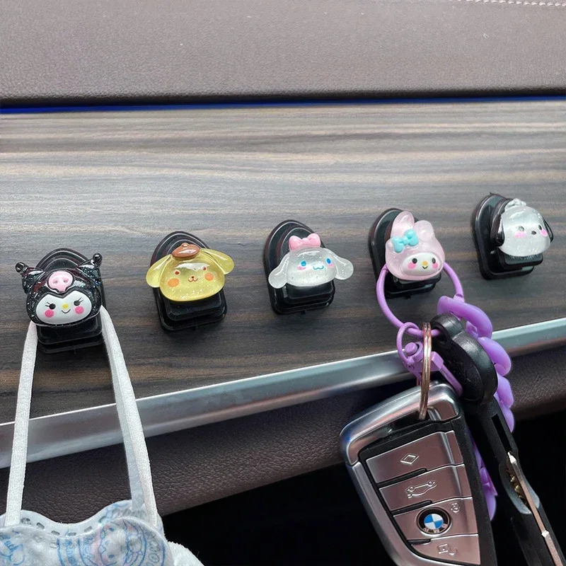 

Sanrio Kuromi New Hooking Anime Mymelody Cinnamoroll Pompompurin Car Invisible Hook Kawaii Front Row Decoration Cartoon Home Use