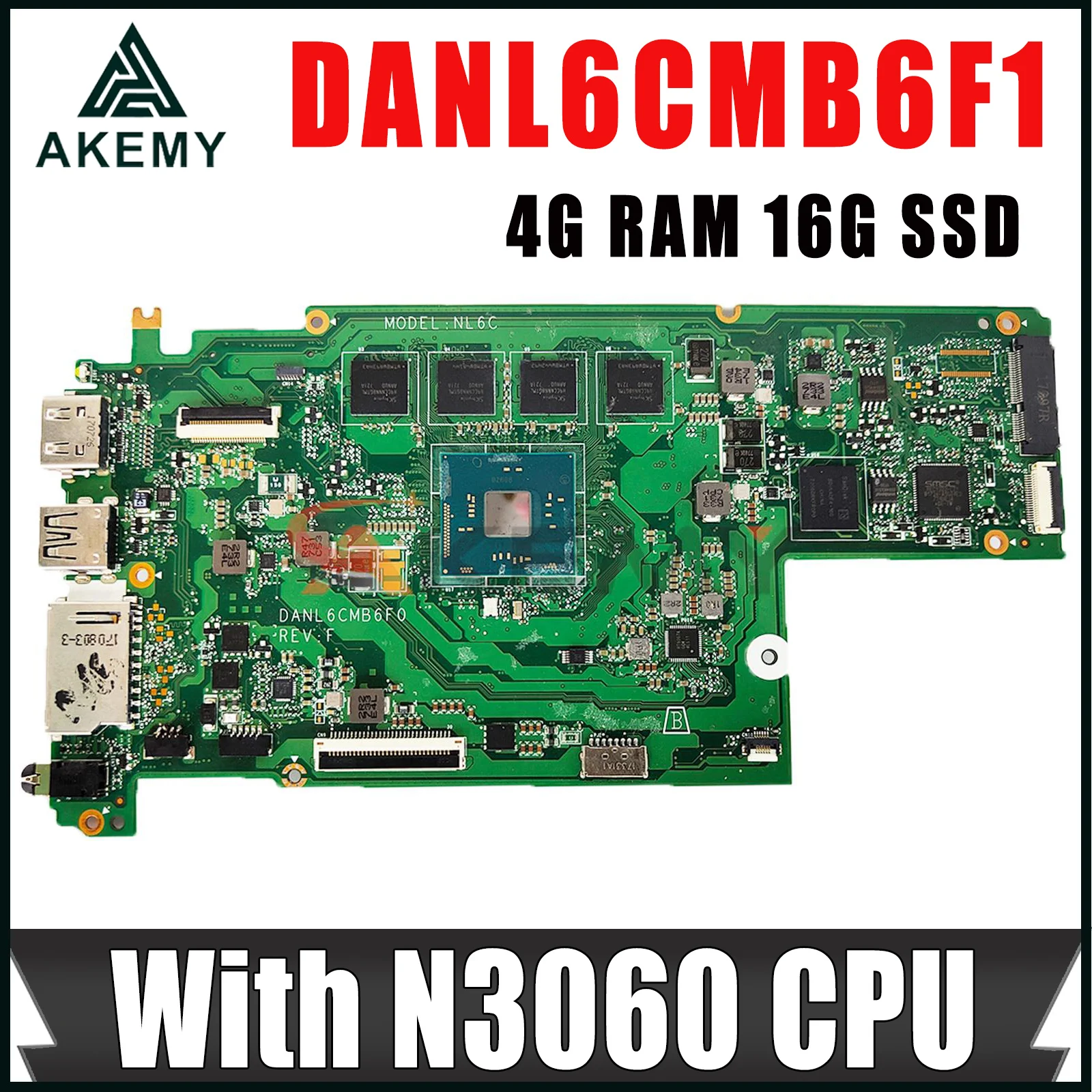 

Материнская плата 5B20N08025 для ноутбука Lenovo N23 Chromebook, материнская плата DANL6CMB6F1 с процессором N3060, 4 Гб ОЗУ, 16 Гб SSD, тест 100%, ОК