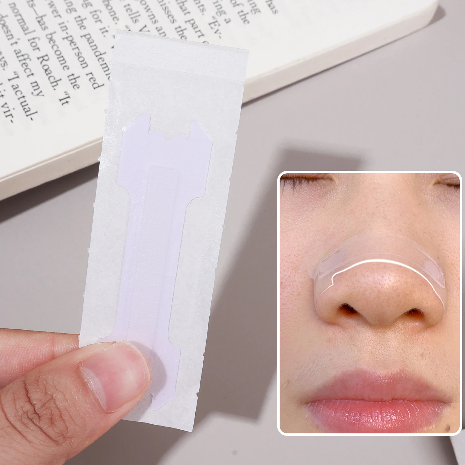 100 шт. прозрачные дыхательные полоски для носа против храпа простой в